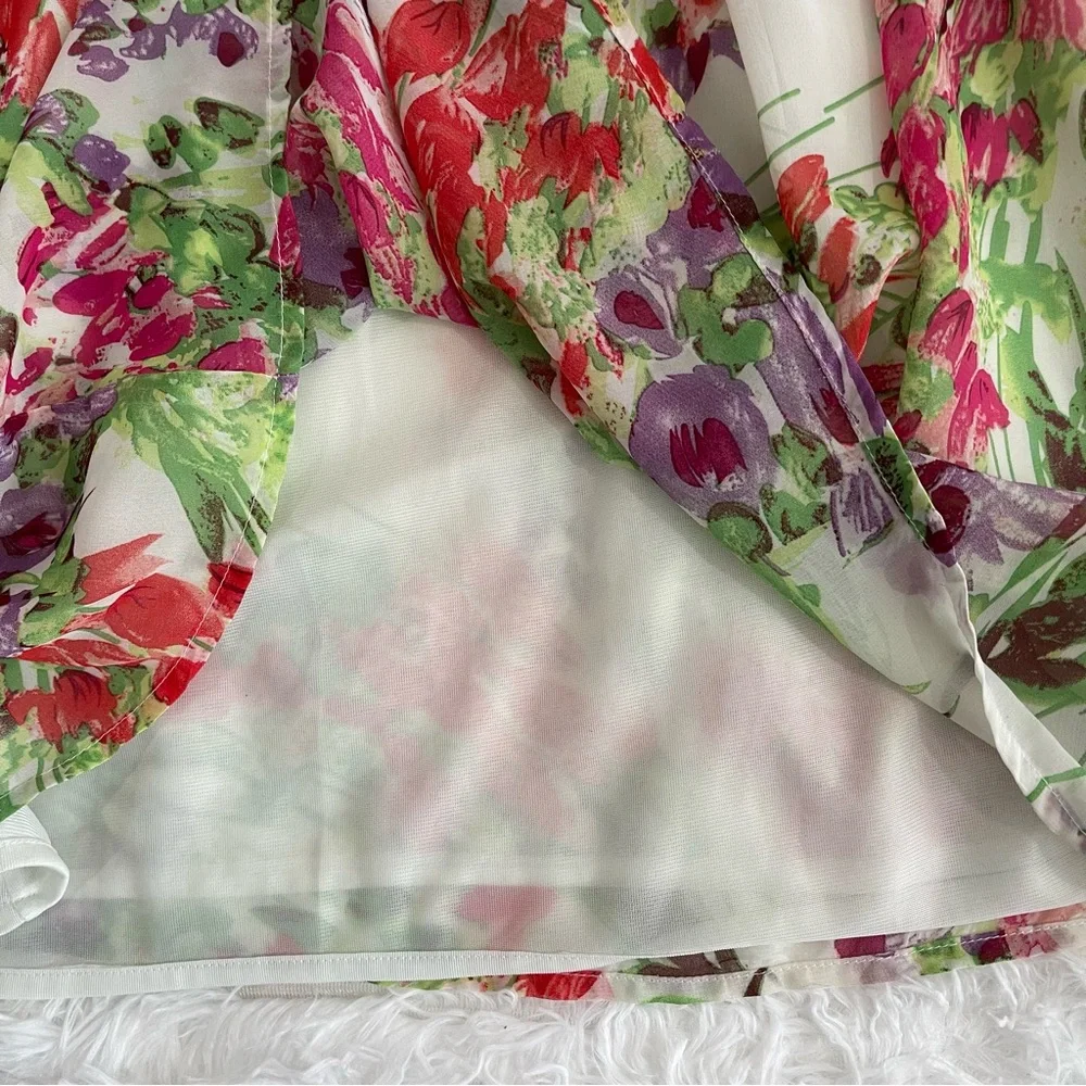 Madison Paige Floral Dress Women’s Medium Side Zip with Belt! - Picture 3 of 7